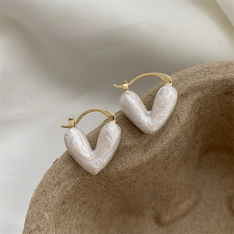 Fashion Jewelry Heart Pendant Drop Earrings For Women Summer Trinket Luxury Jewelry Vacation Accessories Enamel Earring