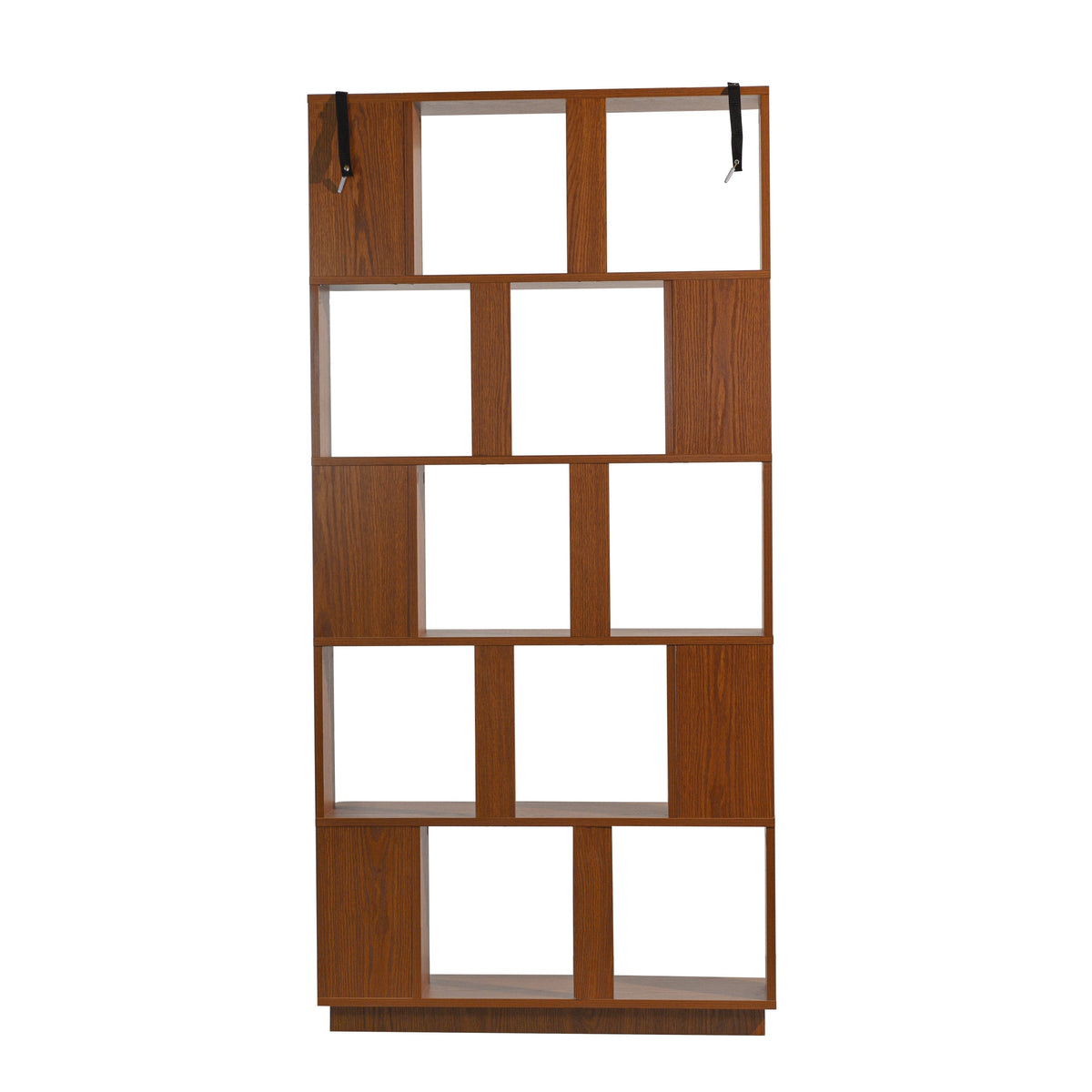 Modern 5-Tier Open Bookshelf in Dark Oak MDF Wood, 31.5' L x 64.56' H Free-Standing Storage Shelving for Living Room, Office, or Bedroom Decor Organizer