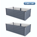 6x3x2 ft 2 pcs Large Raised Garden Bed Kit, Grey Rectangular Galvanized Metal Outdoor Garden Bed, Planter Raised Garden Boxes Outdoor Garden Beds for Growing Plants, Vegetables and Flowers.