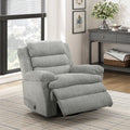 Glider Recliner Chair Gray Swivel Motion Microfiber Upholstery Plush Comfort Durable Plywood Frame Living Room Furniture 1pc