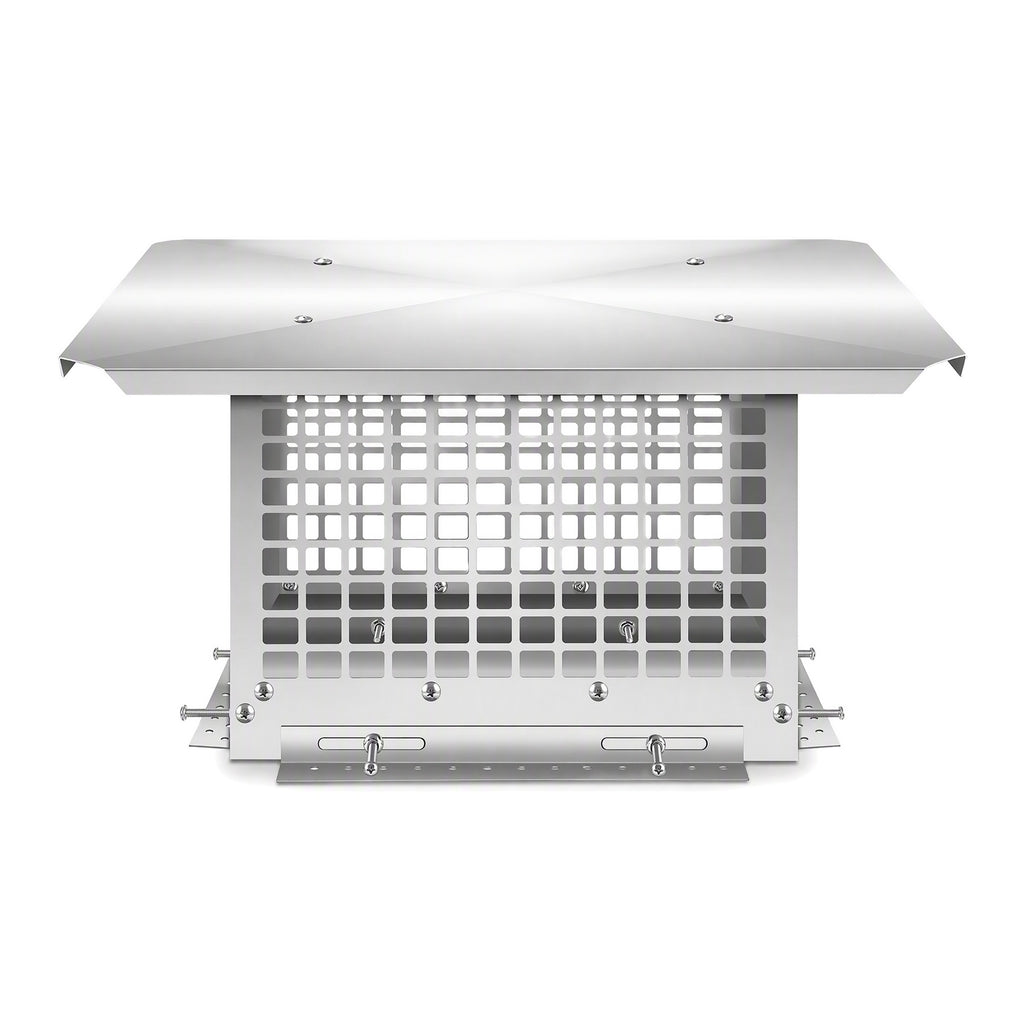 Middle Size Stainless Steel Adjustable Chimney Cap Silver Finish with Corrosion-Resistant Material and Adjustable Base for Home Fireplaces