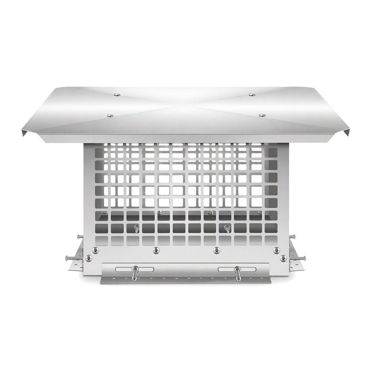 Middle Size Stainless Steel Adjustable Chimney Cap Silver Finish with Corrosion-Resistant Material and Adjustable Base for Home Fireplaces