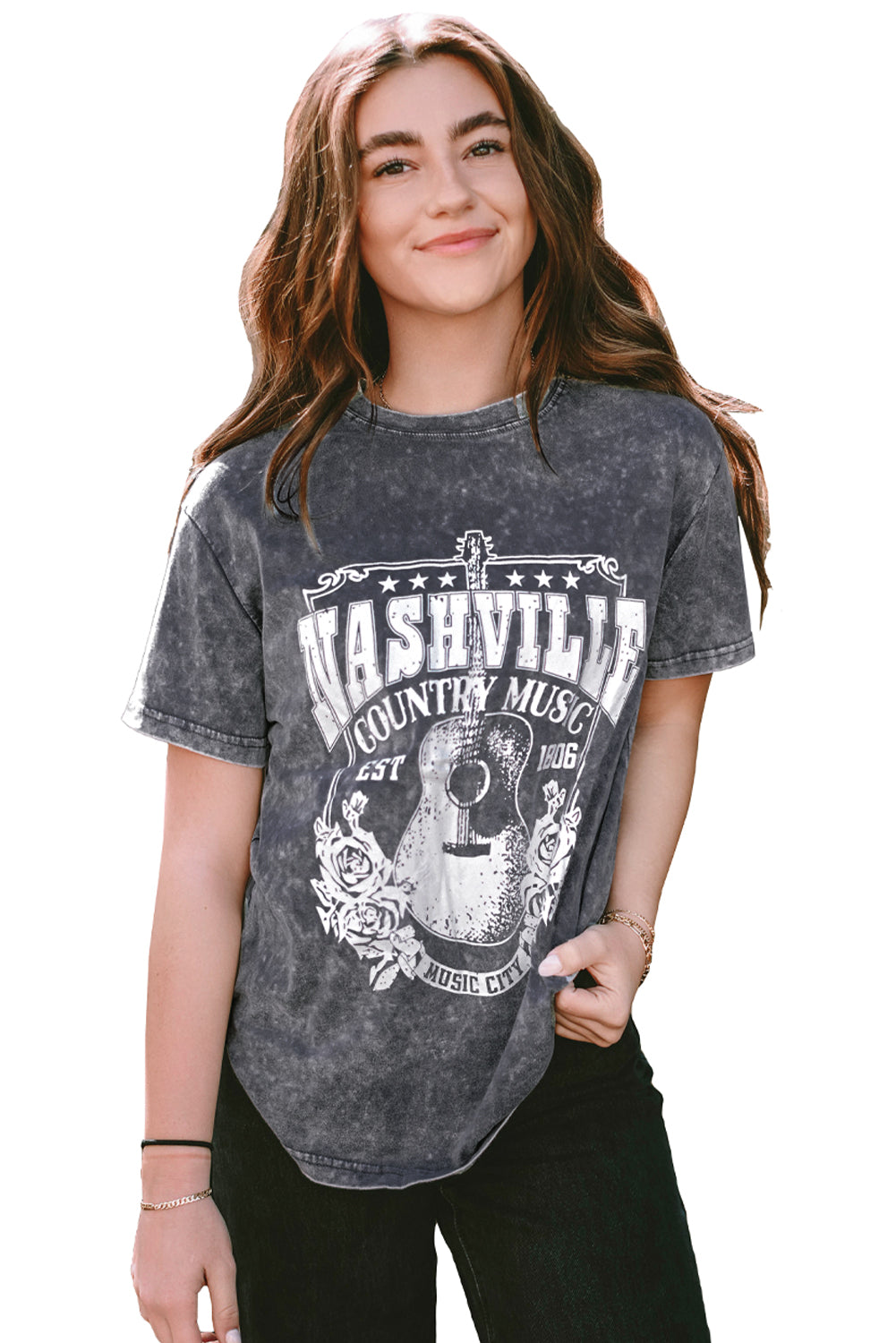 Red Nashville Rock Band T Shirt Vintage Washed Tee - Eloy Royal