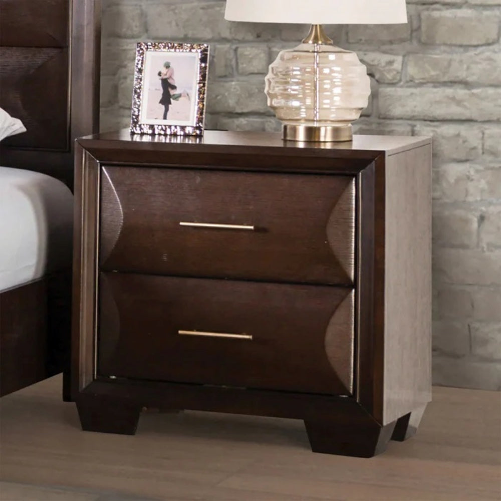 Transitional Style Espresso Finish Nightstand 1pc English Front And French Back Dovetail Drawers Bedroom Furniture