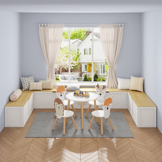 Right-angle Light-colored Storage Bench with Extra-large Storage Compartment, Easy to Assemble