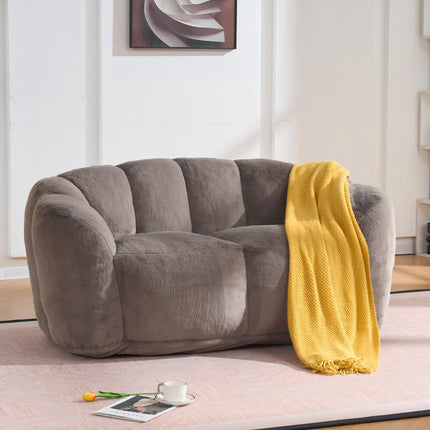 Oversized Floor Sofa for Living Room Bedroom, Bean Bag Chair for Adults, Ultra Soft Fluffy Loveseat Bean Bag Sofa, Cozy Reading Chair with Filler, Brown