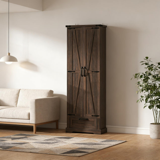 Classic Storage Cabinet,Pantry Cabinet,Kitchen Storage Cabinet with Drawer (Only Includes Storage Cabinet)