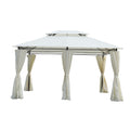 13x10 Outdoor Patio Gazebo Tent with Ventilated Double Roof and Sidewall (Detachable Curtains on All Sides), for Lawn, Garden, Backyard, and Deck, Beige