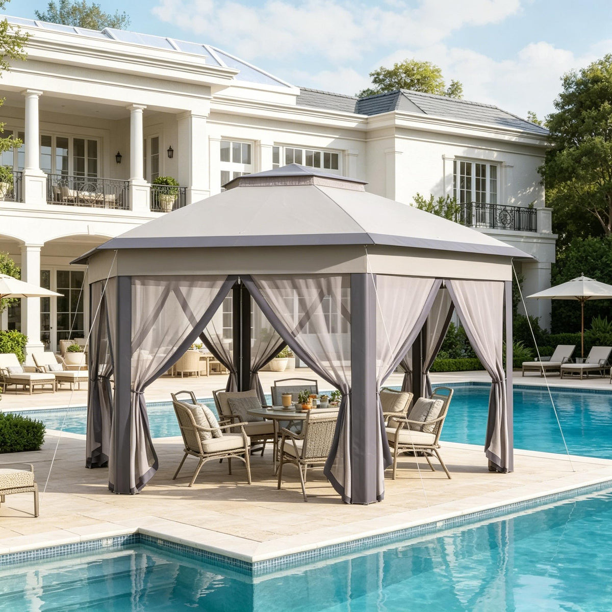 Pop Up Canopy Tent Cabana,Small Canopy with Mesh Sidewalls,Portable Garden Pavilion