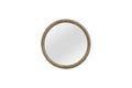 English Knotty Oak Inspired Round Mirror