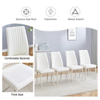 Dining Chairs Set of 4, Comfortable Dining Room Chair, Metal Kitchen Chairs with Leathaire Fabric and High Back (Cream White, Set of 4) - Eloy Royal