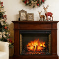 28 inch electric fireplace insert, ultra thin heater with log set & realistic flame, remote control with timer, overheating protection(Only the fireplace)
