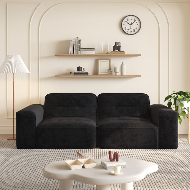 83.6' Modular Sectional 3-Seater Sofa with Tufted Design,Modern Sparkling Chenille Sofa,Deep Seat Couch for Living Room,Apartment, Office,Studio