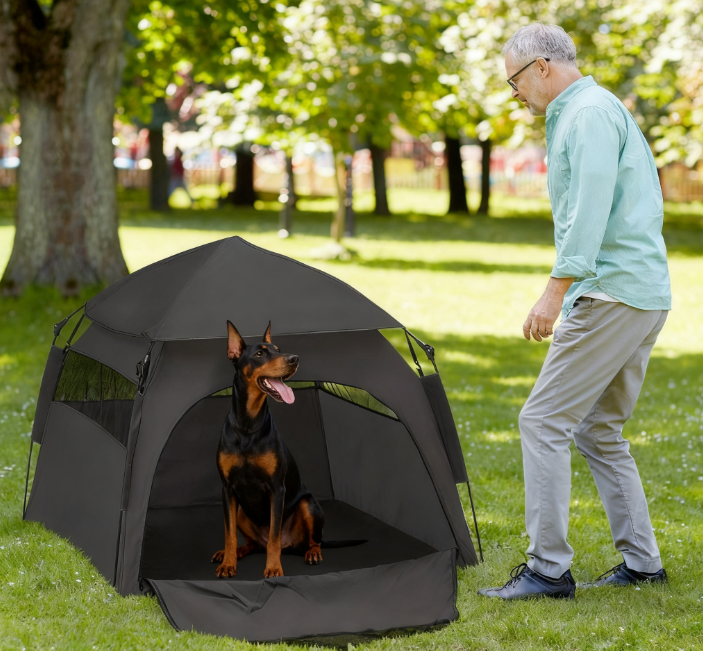 Dog Tent  with Carry Bag, for Beach, Backyard, Home, Dark Gray