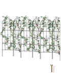 Garden Trellis for Climbing Plants, 71 x 20 in, 6 Packs Rustproof Metal Garden Flower Trellis, Outdoor Climbing Rose Trellis Cucumbers Support, Decorative Clematis Trellis for Courtyards Lawns