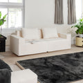 Vienne Convertible Foam Loveseat with Washable Cover, White Oak