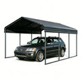 Heavy Duty Carport 10 x 15 Shelter - Perfect Solution for Vehicles, Boats & Equipment - Durable, All-Weather, Quick Assembly - Spacious, Secure, Reinforced - Gray