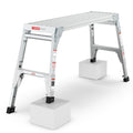 Aluminum Work Platform Large Size Step Stool Folding Portable Work Bench 40' Width Telescopic Feet 22' -27.5' Height Adjustable