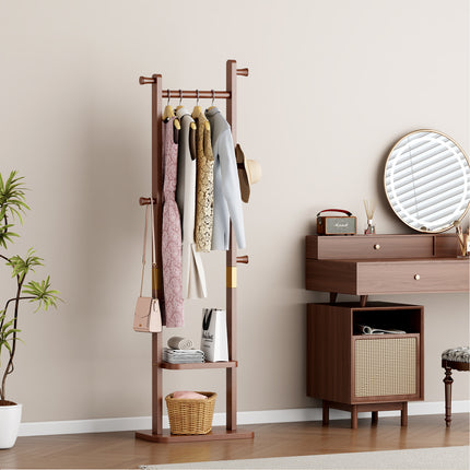 Coat Racks solid wood hanger 23.6* 11*70.8in Solid environmental protection easy to assemble beautiful can be placed in the bedroom/entrance/living room (Walnut)