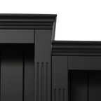 78.75'' Tall 3-Pieces Bookcase, Display Cabinet with 5 Colors Adjustable LED Ceiling Light, Retro style Bookshelves with tempered glass shelves for Living Room, Office, Studio or Workspace, Black - Eloy Royal