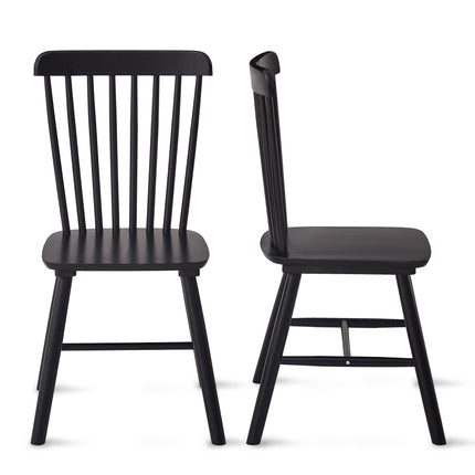 2 pieces of dining chair, black, rubber wood material, dining chair, solid wood chair, solid wood dining table chair