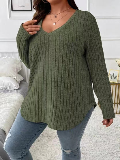 Fashion V-neck Long-sleeved T-shirt For Women