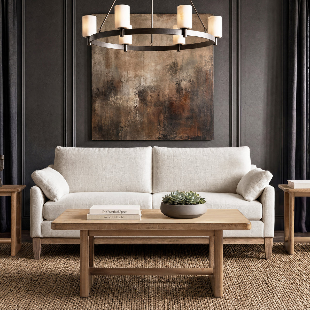 Turnkey 47' Coffee Table Antique Natural Brown Reclaimed Pine Wood