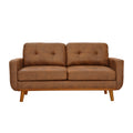 65-inch t Two-Seater Sofa in with Breathable Foil Fabric and Solid Wood Legs