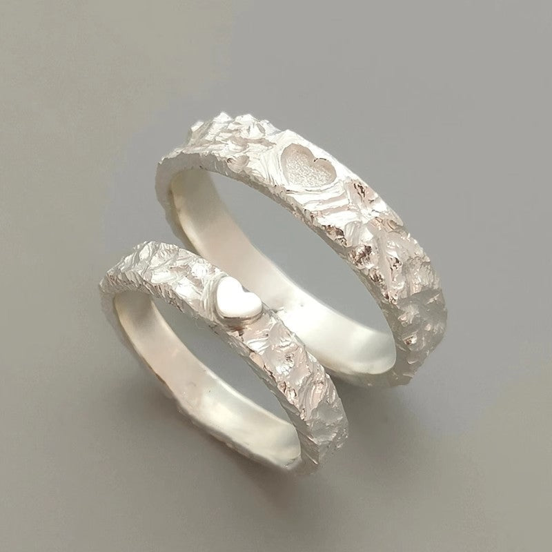 Hand In Hand White Head Love Couple Ring Open