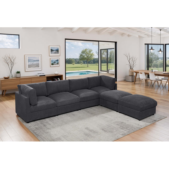 Corduroy Reversible Modular Sectional