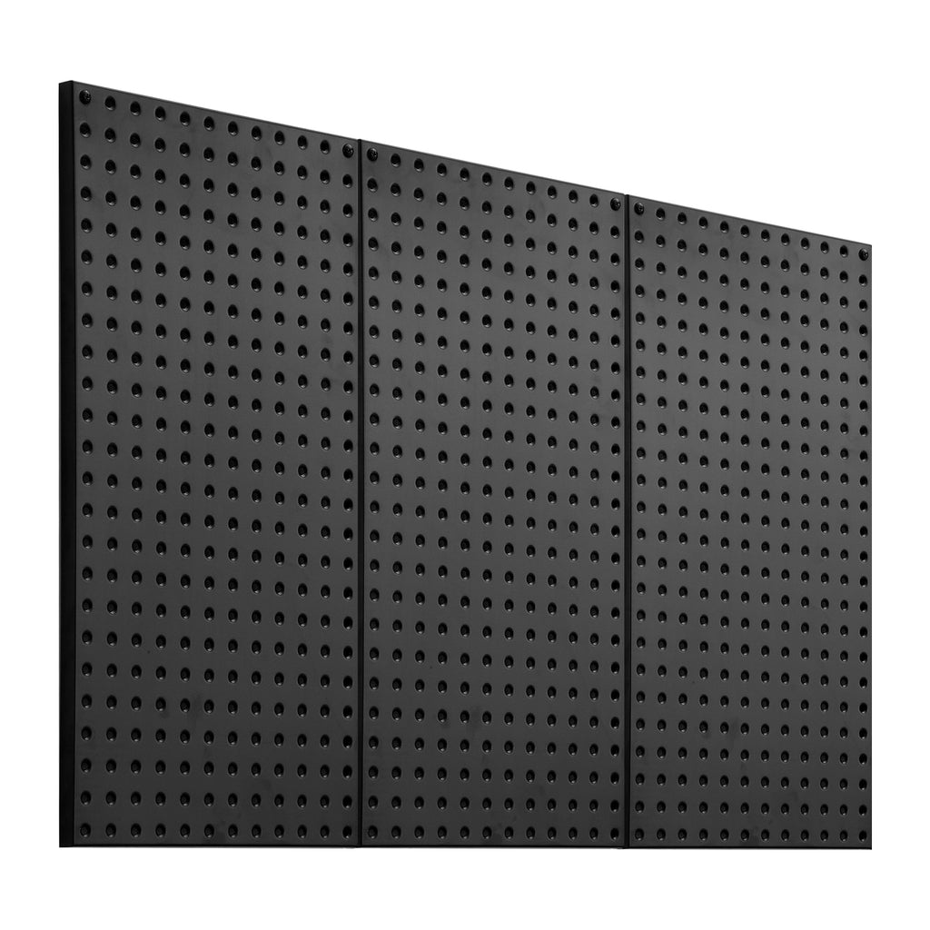 Metal Pegboard Panels, 24' x 12' Pegboard, 3 Panels, Heavy Duty Steel Peg Board Wall Organizer, for Living Room Garage Tool Storage Workbench Office Organization Craft Room Kitchen Home, Black