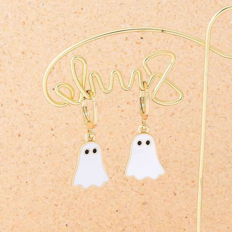 Halloween Walking Ghost Golden Cute Earrings