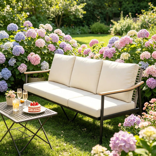 Chic Wicker Outdoor Couch,Outdoor Couch,3 Seater Garden Sofa