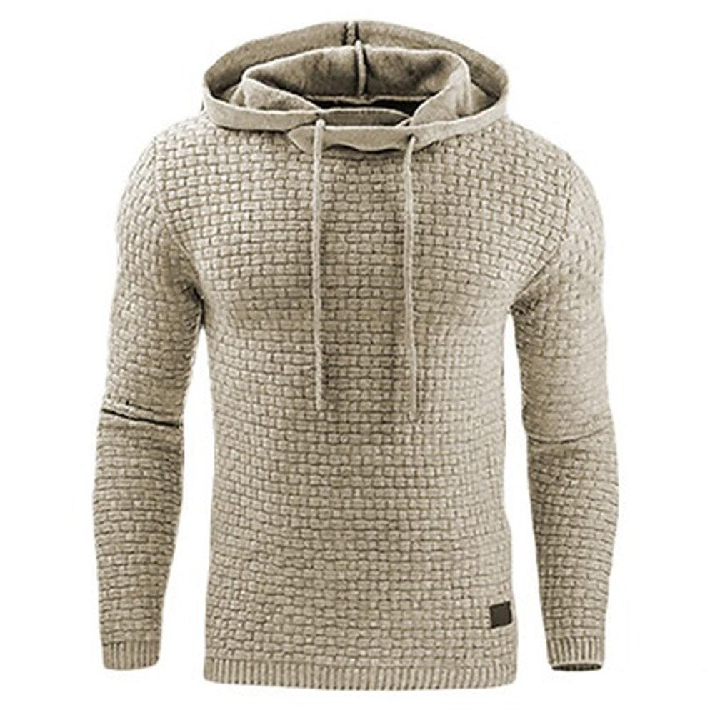 Men's Jacquard Sweater Long-sleeved Hoodie Warm Color Hooded Sweatshirt Jacket - Eloy Royal