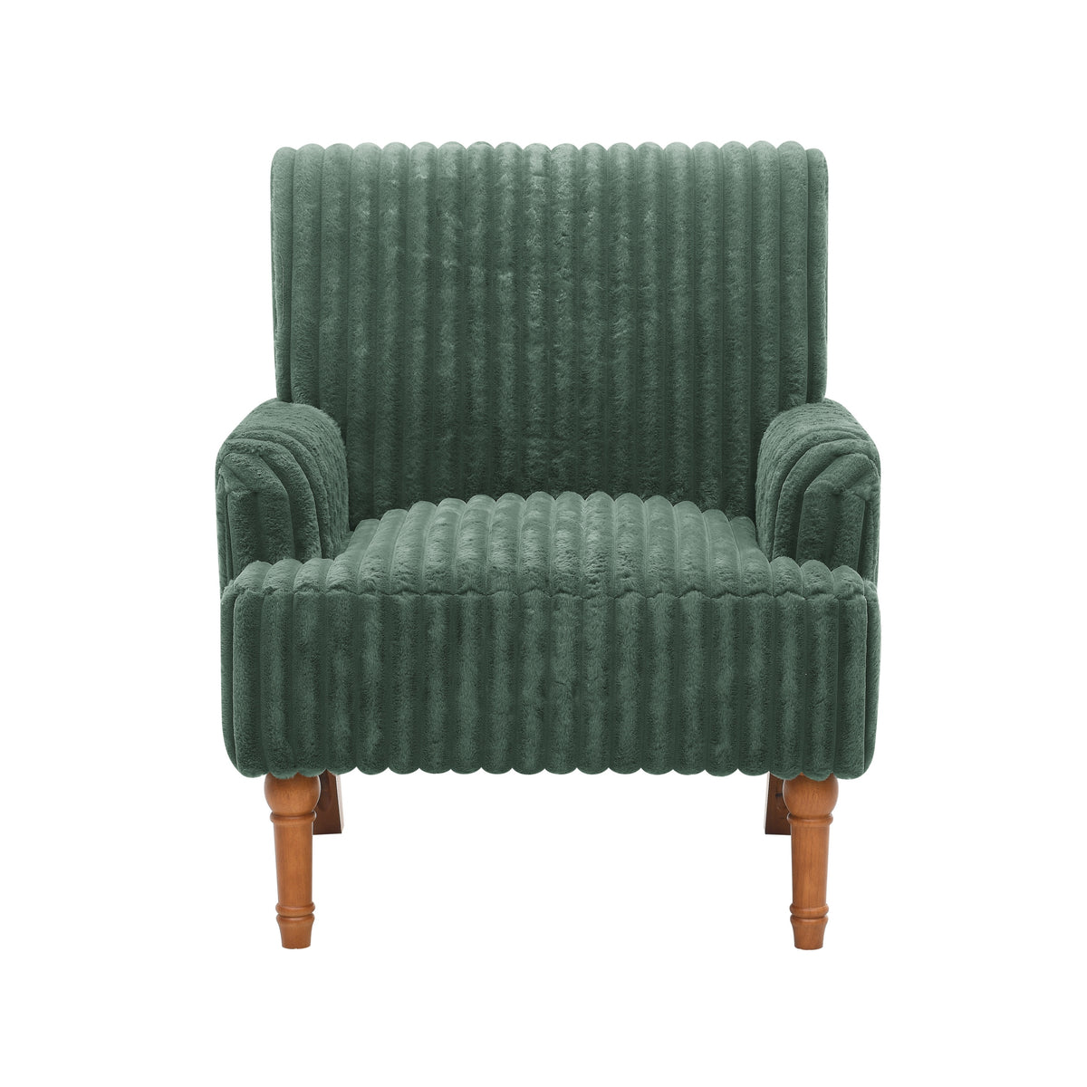 Modern Accent Chair with 3.5cmW Wide Wale Corduroy, 9' Solid Wood Legs, Comfortable Upholstered Armchair in Pink for Living Room