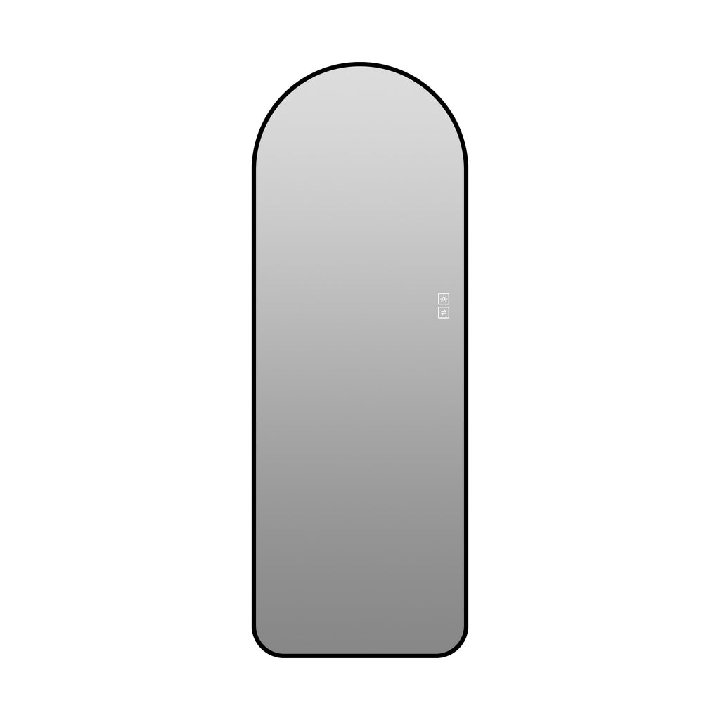 65' x 24' Arched LED Full Length Mirror with Black Aluminum Frame, 3 Color Temperatures & Stepless Dimming, HD Mirror for Bedroom, Closet & Dressing Room