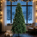 6.5 FT Slim Realistic PE/PVC Hybrid Christmas Tree, 38.18' Artificial Xmas Tree with Metal Stand