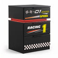 Kids Racing Car 3-Drawer Nightstand with Smart RGB LED Light, App/Remote/Music Sync Bedside Storage Cabinet, Fully KD