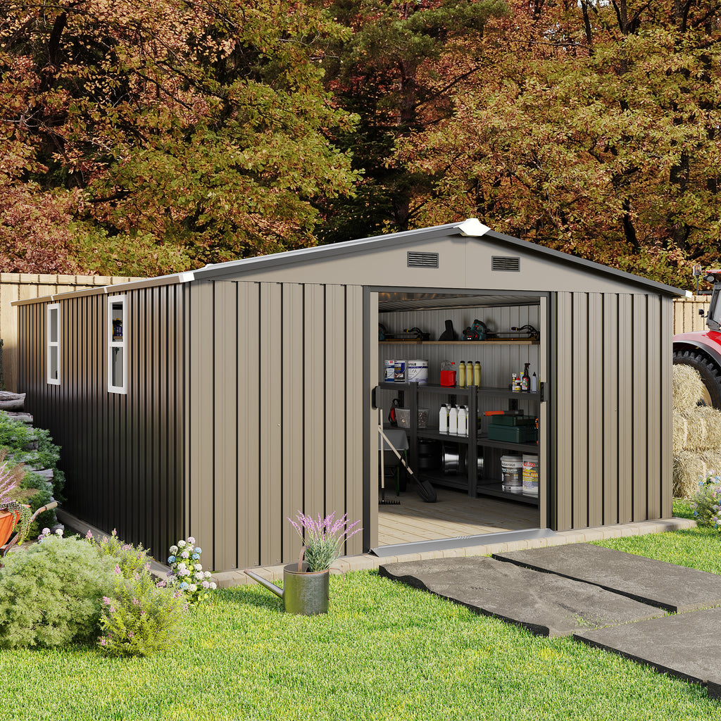 Campcraft 10*12ft  0.23mm color steel plate, surface protective film, Two daylight Windows, A practical and thoughtful gift,two colors can be freely selected storage sheds