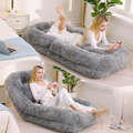 [NEW ARRIVED] [VIDEO PROVIDED] Human Dog Bed,Lazy Sofa,5-Position Adjustable Convertible,Floor Gaming Chair,bedroom, living room,Suitable for gaming, meditation,relaxation,Plush Fabric,Light Gray