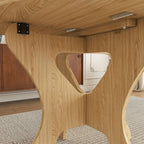 43 in Folding Dining Table for Small Spaces, MDF Table with Wild Oak Veneer, Space Saving Foldable Kitchen Table for Indoor and Outdoor Use - Eloy Royal