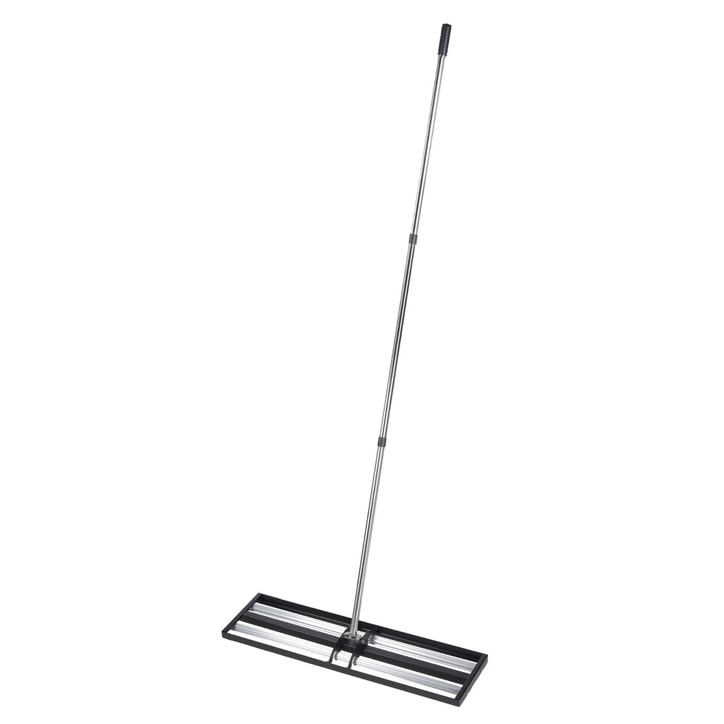 Updated Lawn Leveling Rake with Roller, 30' x 10' Stainless Steel Lawn Leveler with 83.9' Adjustable Handle, Heavy Duty Yard Leveling Rake, Effort Saving Lawn Leveling Tool for Yard Golf Court