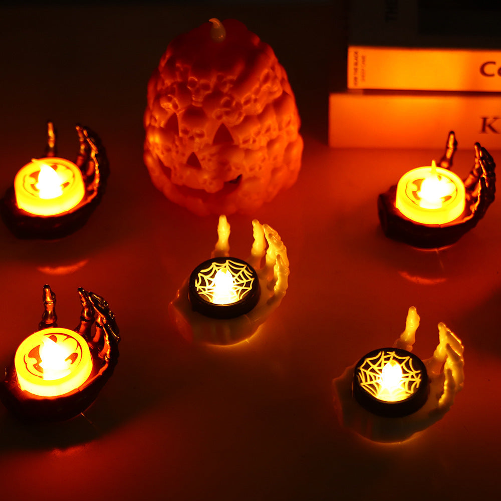 Halloween Small Night Lamp LED Electronic Luminous Decorative Palm Candle Light