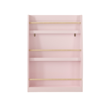 3-Tier Kids Book Shelf, Pink MDF & Pine Wood Storage Rack for Bedrooms, Playrooms, and Classrooms