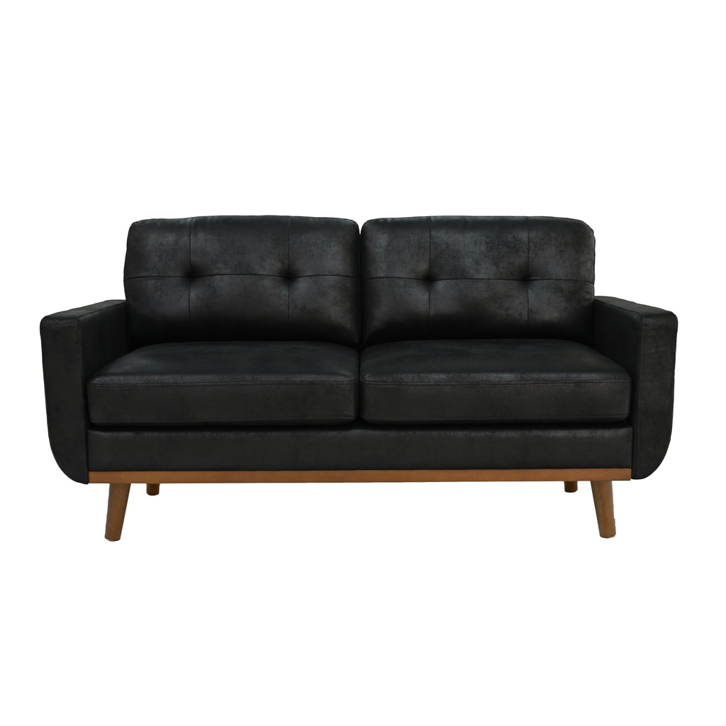 65-inch t Two-Seater Sofa in with Breathable Foil Fabric and Solid Wood Legs
