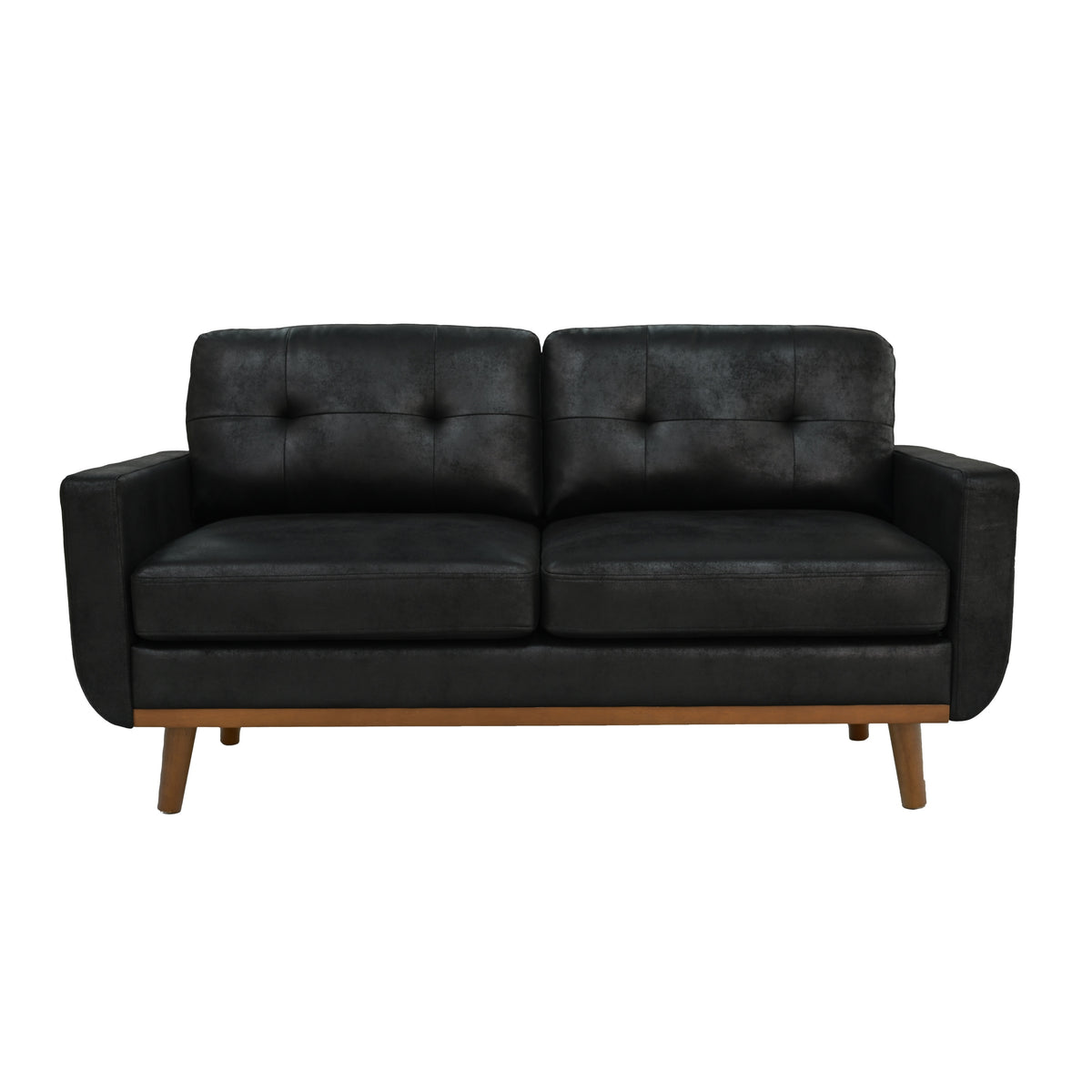 65-inch t Two-Seater Sofa in with Breathable Foil Fabric and Solid Wood Legs