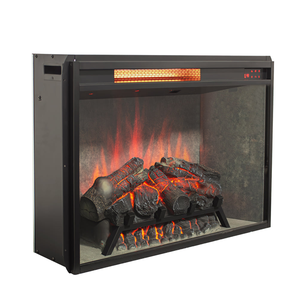28 inch Infrared Electric Fireplace Insert, Touch Panel Home Decor Heater,Realistic flames, 4 colors and 5 levels to adjust