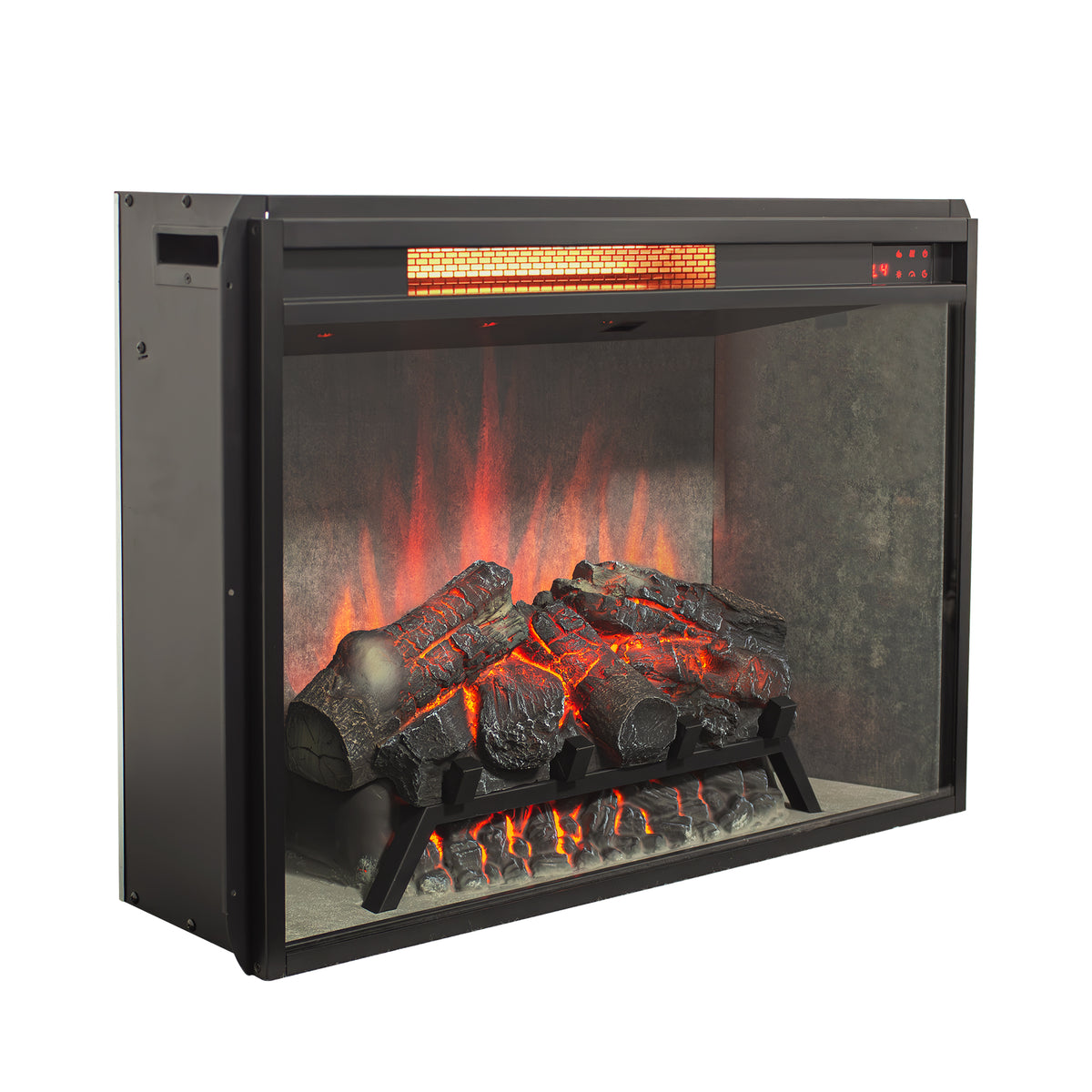 28 inch Infrared Electric Fireplace Insert, Touch Panel Home Decor Heater,Realistic flames, 4 colors and 5 levels to adjust