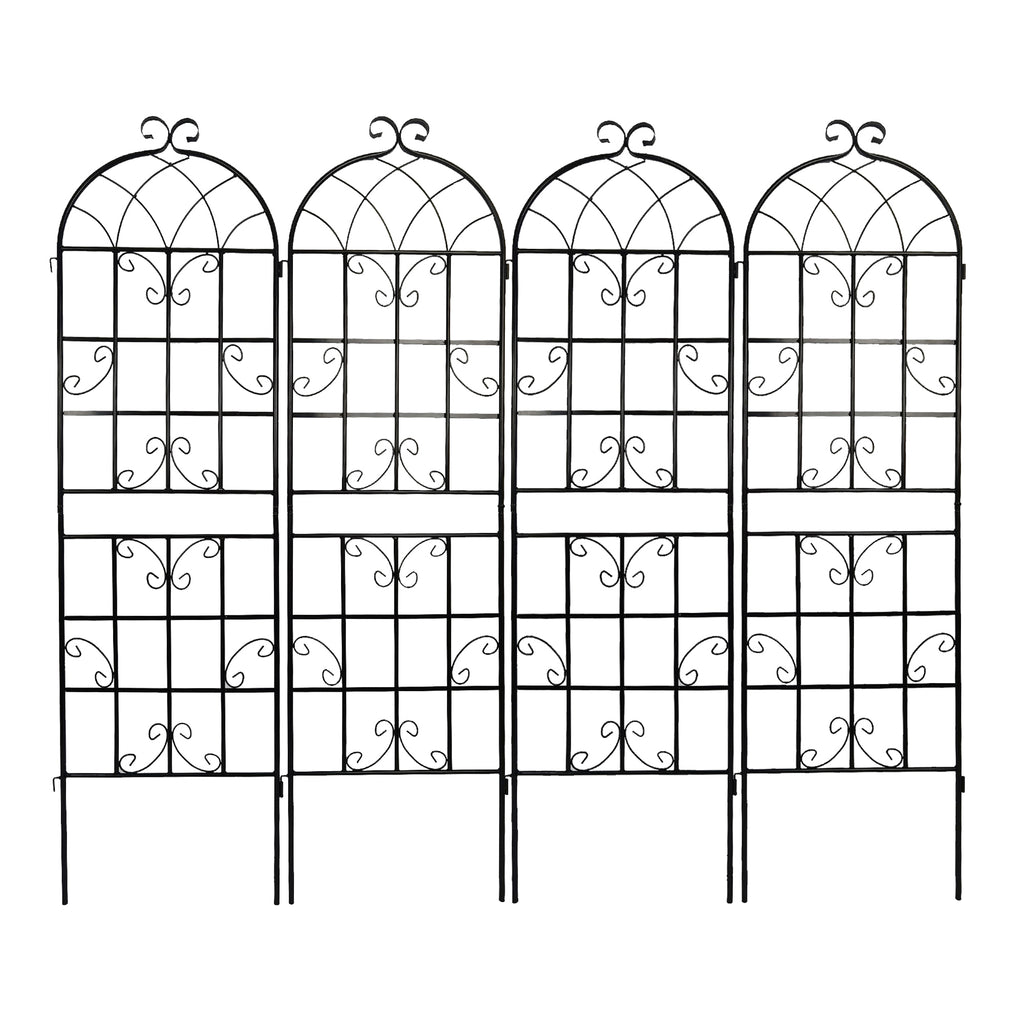 4 Pack Metal Garden Trellis 71' x 19.7' Rustproof Trellis for Climbing Plants Outdoor Flower Support Cream White