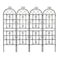 4 Pack Metal Garden Trellis 71' x 19.7' Rustproof Trellis for Climbing Plants Outdoor Flower Support Cream White